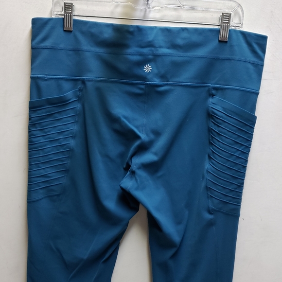 Athleta womens XLT teal leggings with pockets athletic athleisu workout gym wear - Picture 4 of 10